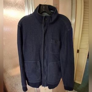 Banana Republic Men's Navy Denim Knit Full Zip Jacket XL
